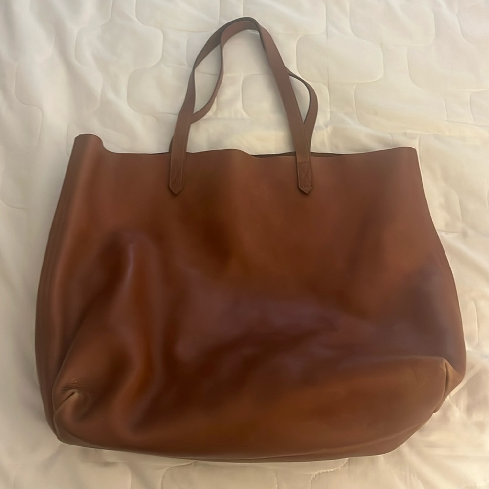 Madewell transport tote brown leather